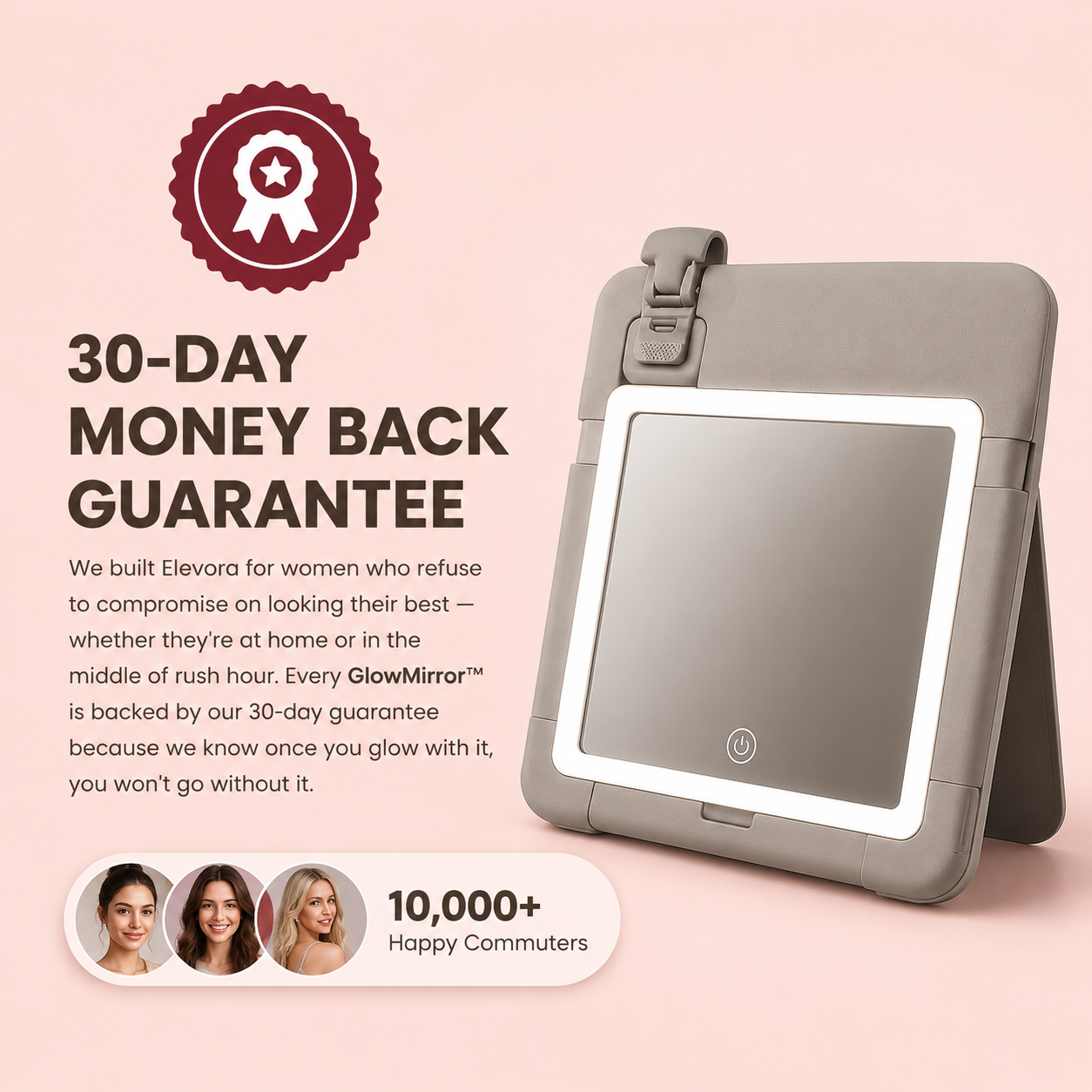 Elevora GlowMirror™ — Car Sun Visor LED Makeup Mirror