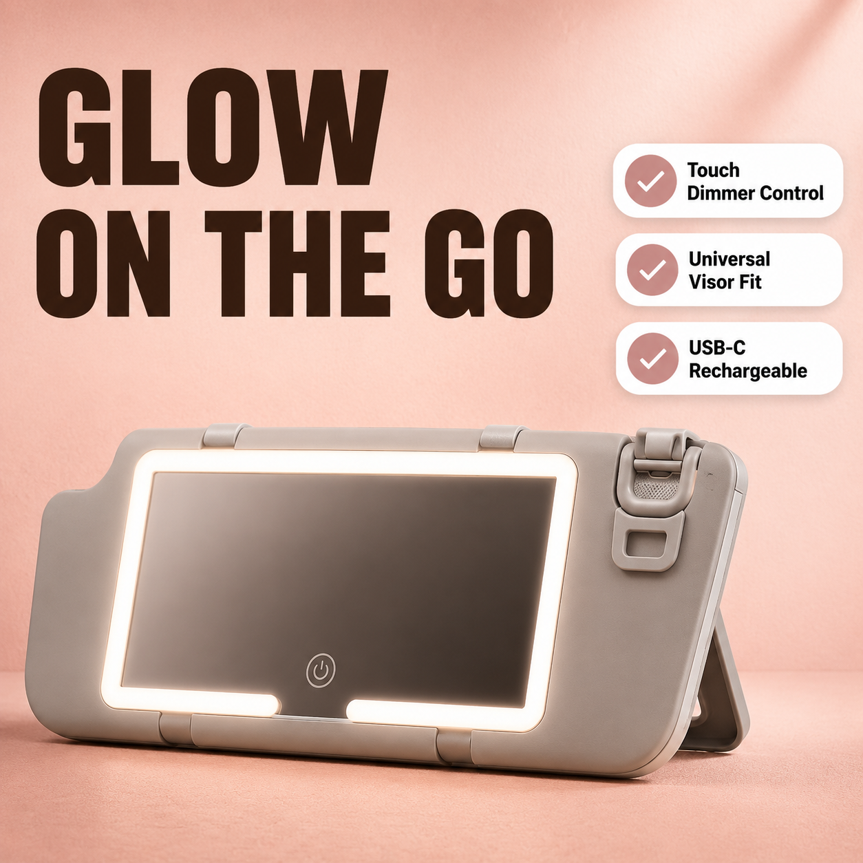 Elevora GlowMirror™ — Car Sun Visor LED Makeup Mirror